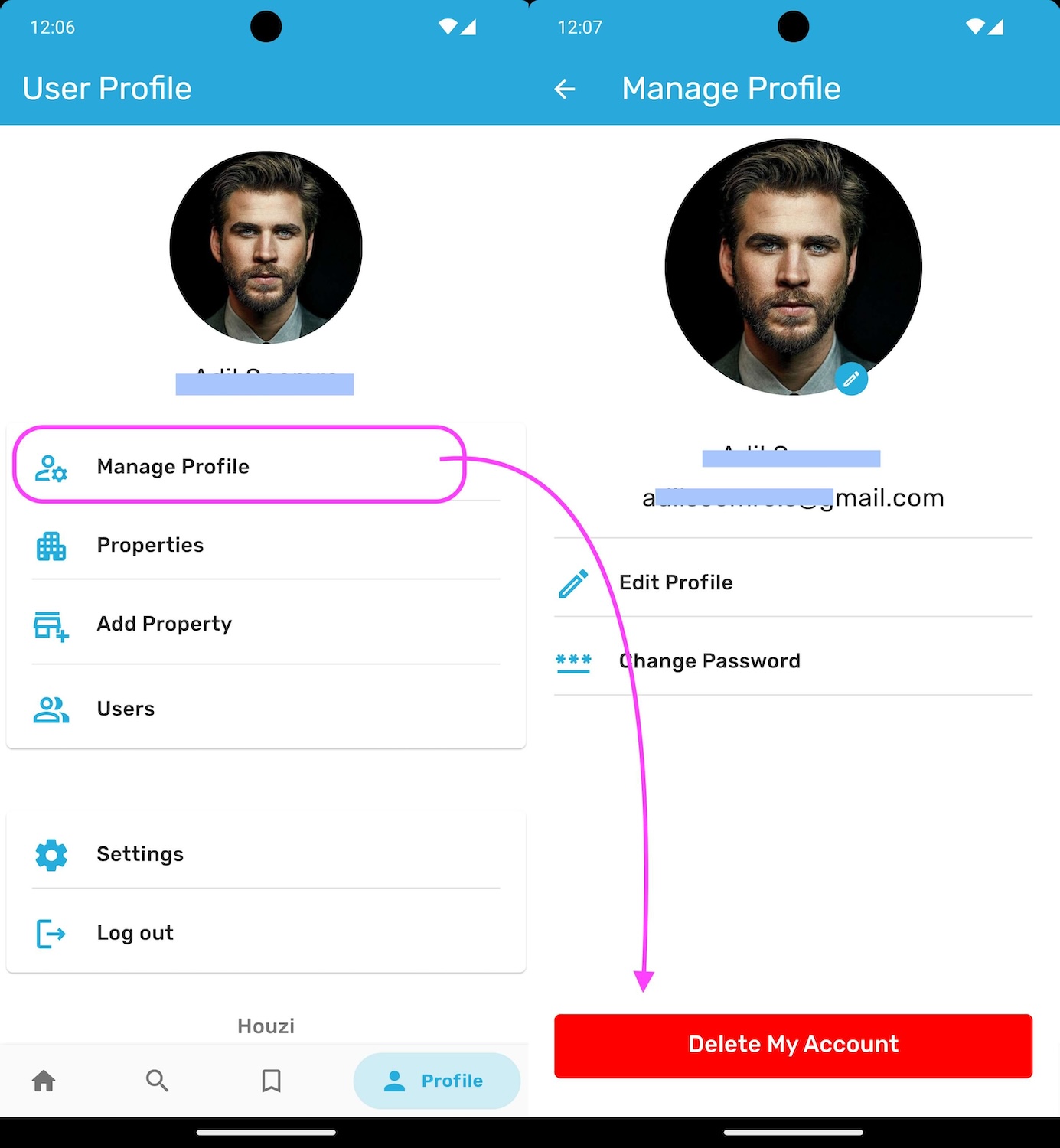 how to access user profile